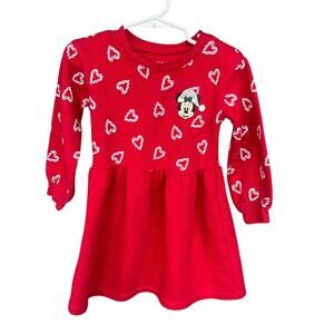 Disney Jumping Beans Dress Girls 24 Months Minnie Mouse Christmas Heart Print